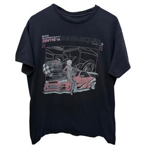 Gecko Motorsport Zentreya Senpai Squad Graphic Tee Mens L Black Anime Car Tee